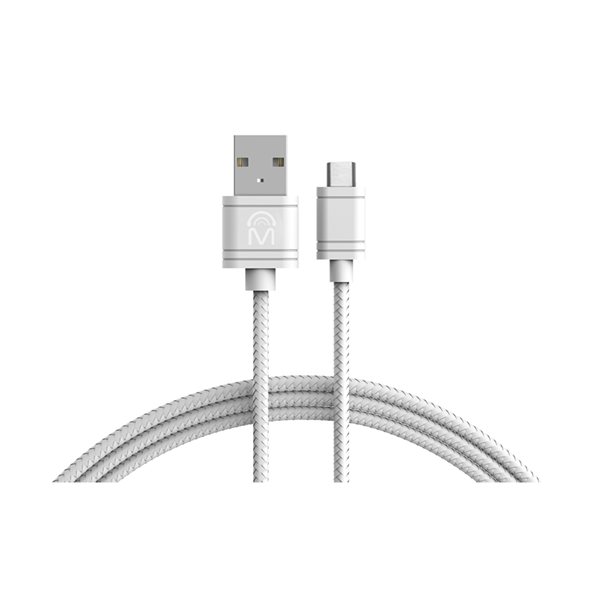 Câble de charge et de synchronisation blanc de M, micro USB, 6 pi