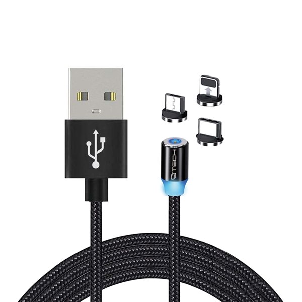 Câble de chargement universel 3 en 1 de CJ Tech, micro USB, noir