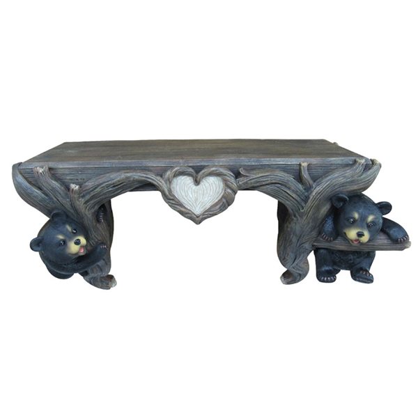 IH Casa Decor 13.5in Polyresin Wood Love to Hang out Bear Shelf DW