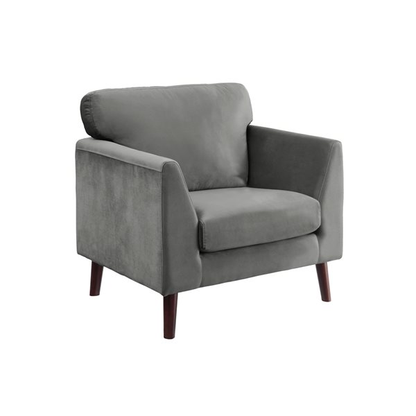 Light grey discount velvet accent chair