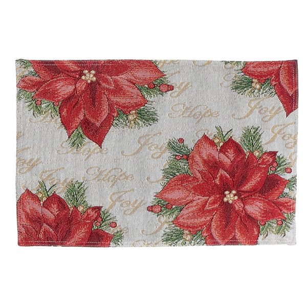 IH Casa Decor Red Poinsettia Placemat - Set of 12