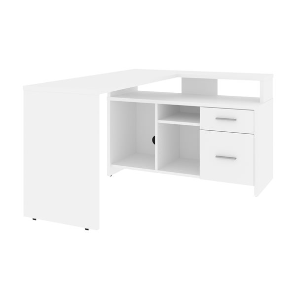 Bestar white deals l shaped desk