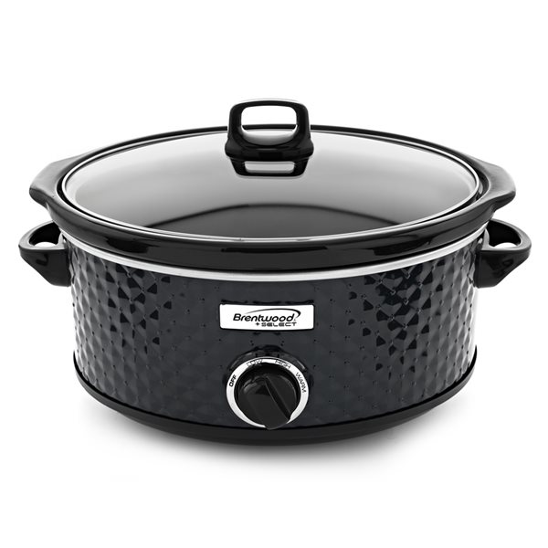 Brentwood Select 7-qt Black Round 3-Heat Setting Slow Cooker