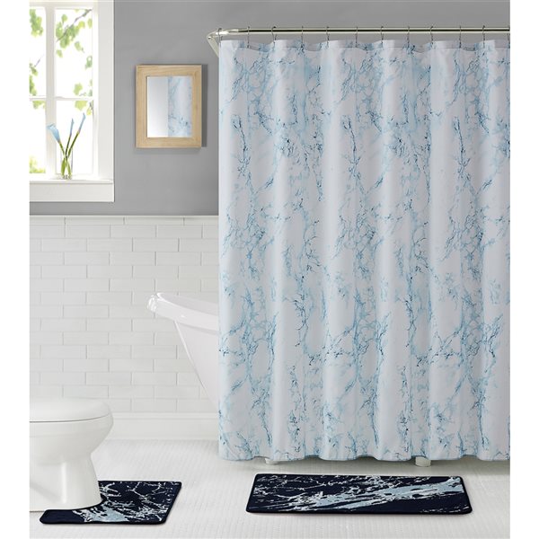 Polyester Bath Mat Set, Royal Blue Bathroom Mat Set