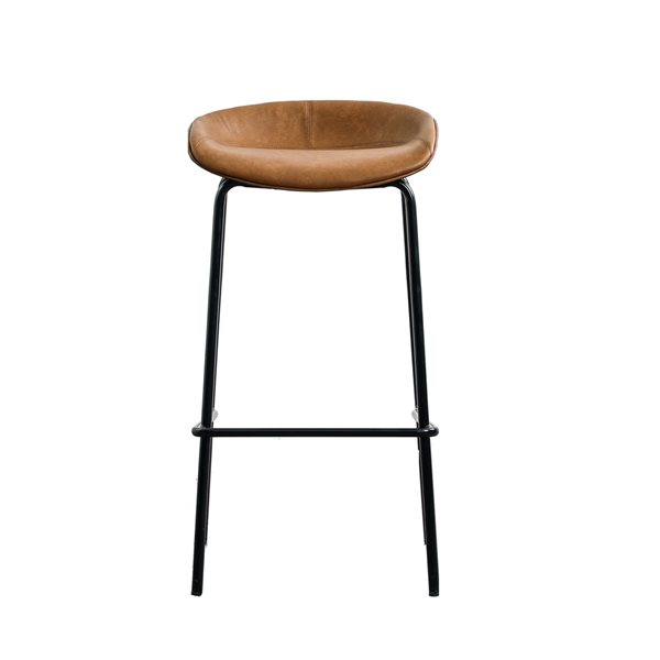 Hudson Home Urban Saddle Brown Bar Height (27-in to 35-in) Upholstered Bar Stools - Set of 2