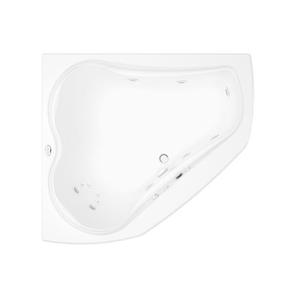 MAAX Cocoon 54-in W x 60-in L White Acrylic Corner Front Center Drain Drop-In Combination Tub
