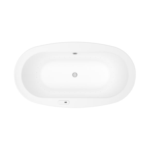 MAAX Jazz 36-in W x 66-in L White Acrylic Oval Reversible Drain Freestanding Air Bath