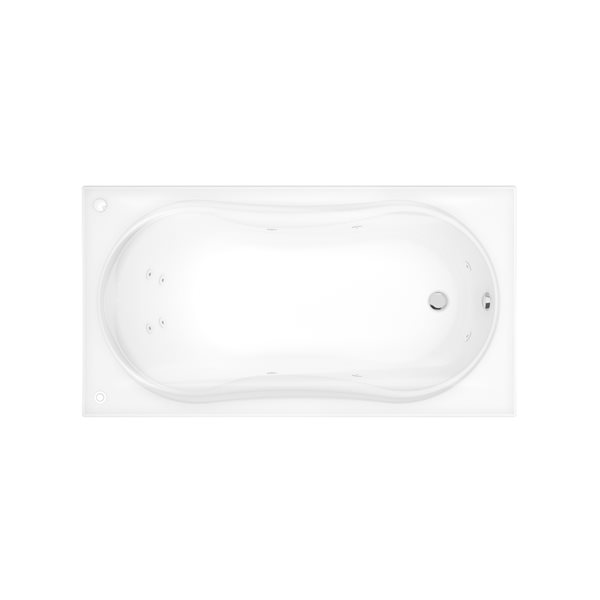 Baignoire à remous rectangulaire Cocoon de MAAX en acrylique blanc de 32 po l. x 60 po L. avec drain réversible
