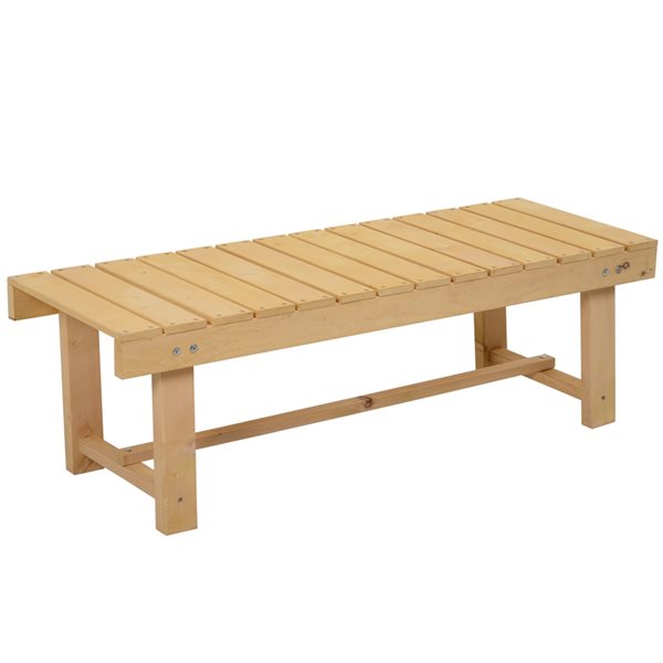 Outsunny 47.25-in W x 81.5-in H Brown Garden Bench with Wooden Arch Trellis  84B-470