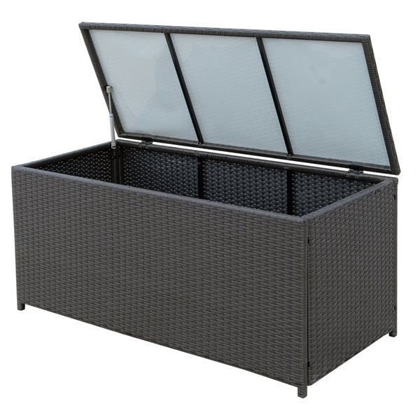 CORLIVING Bac de rangement pour l'extérieur Parksville de CorLving, 21 po x  46 po, noir PRK-700-B