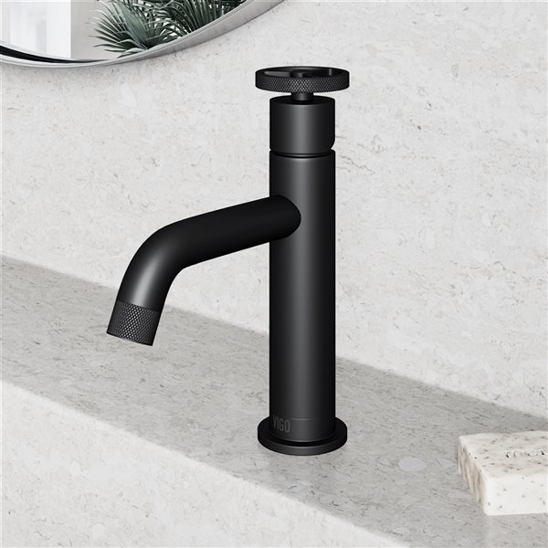 VIGO Cass Matte Black 1-Handle Single Hole WaterSense Labelled Bathroom ...