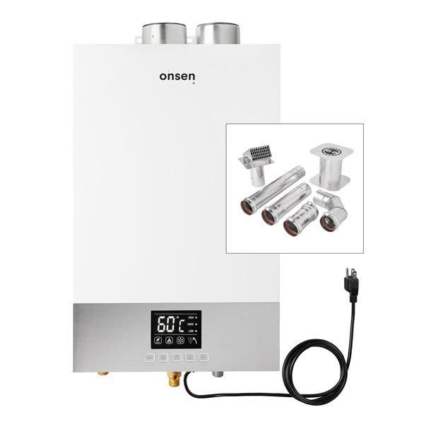 Onsen 14L 3.7-gal./min 100,000-BTU Indoor Natural Gas Tankless Water Heater w/ 3-in Wall Vent Kit