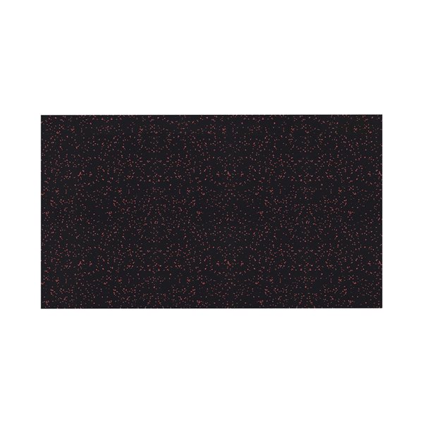 Tapis en caoutchouc FitFloor PRO noir moucheté de rouge multifonctionnel de 0,4 po x 48 po x 72 po