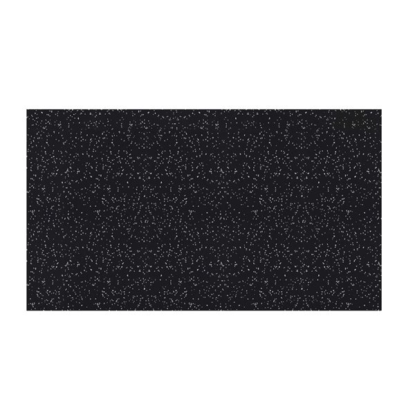 Tapis en caoutchouc FitFloor PRO noir moucheté de gris multifonctionnel de 0,4 po x 48 po x 72 po