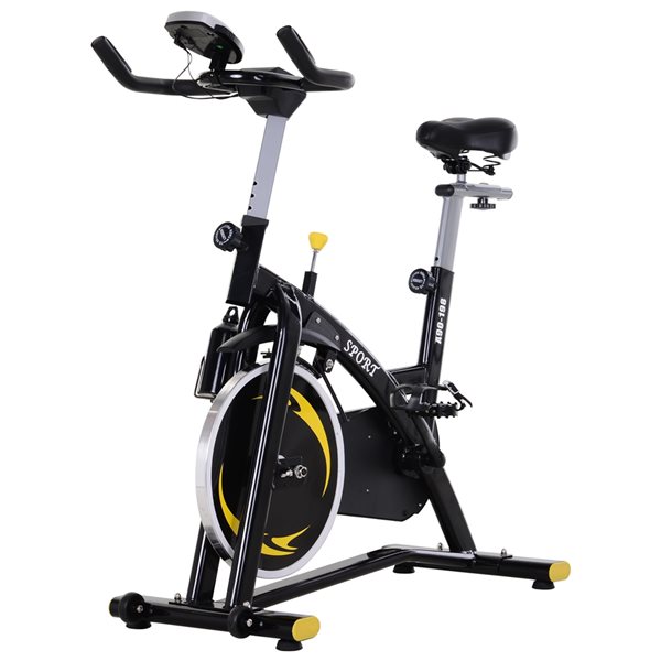 Soozier Yellow Indoor Cycling Bike with LCD Screen A90 198 R no