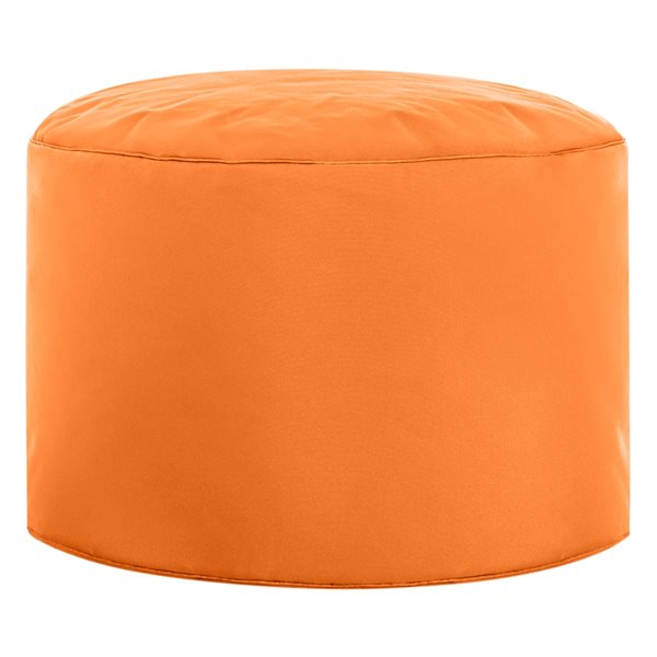 Pouf orange rond Dotcom Brava en polyester par Gouchee Home