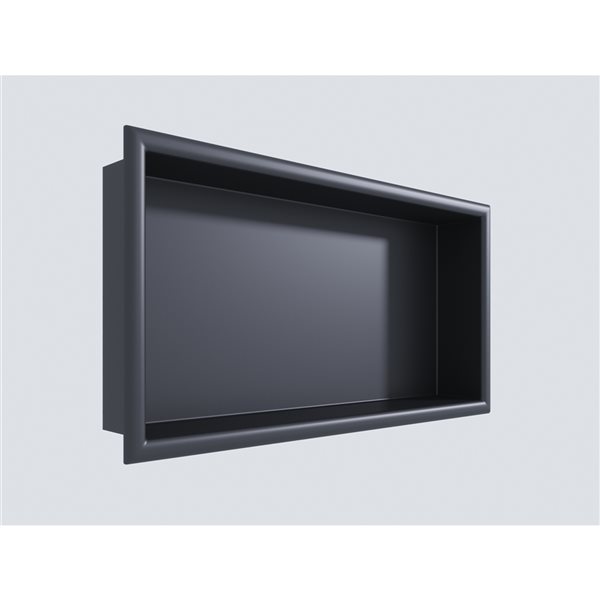 Cantrio Koncepts 24-in x 12-in x 3.5-in Matte Black Stainless Steel Shower Wall Niche
