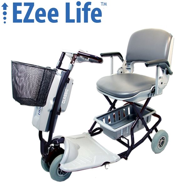 Scooter électrique pliable noir Ezee Classic par Ezee Life avec panier