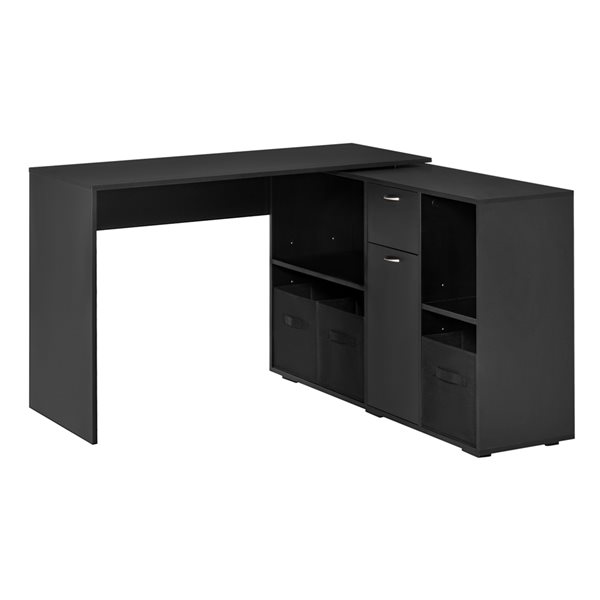 46in Black Modern/Contemporary Computer Desk 836412BK RénoDépôt