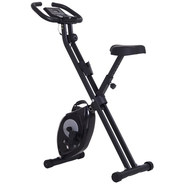 Vélo d'exercice Soozier vertical magnétique avec support pour tablette, noir
