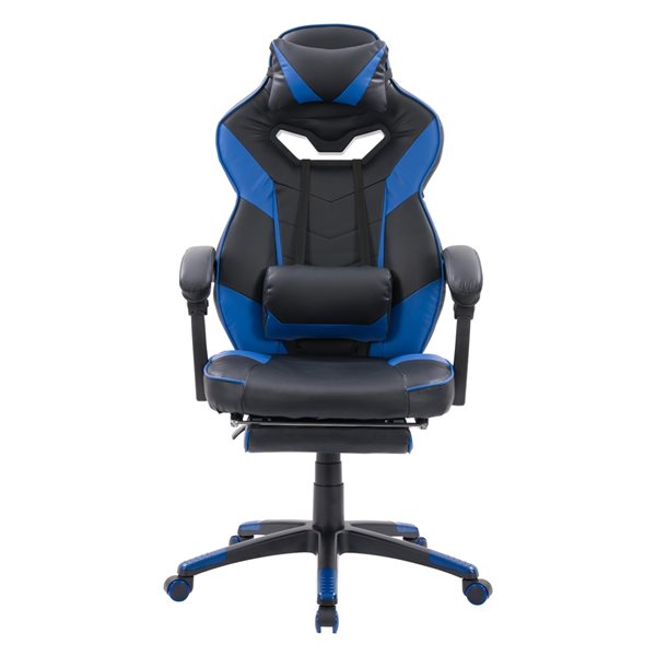 Chaise de bureau ergonomique pivotante noir et bleu Doom par CorLiving à hauteur réglable