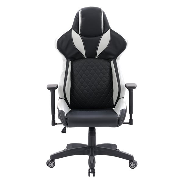 Chaise de bureau ergonomique pivotante noir et blanc Reaper par CorLiving à hauteur réglable
