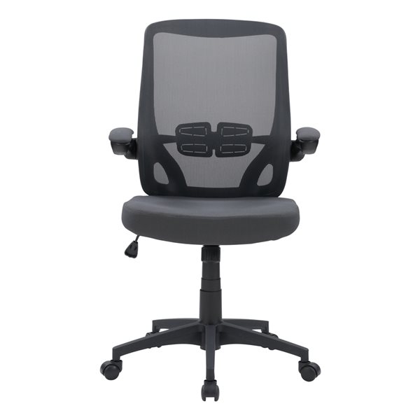 Chaise de bureau ergonomique pivotante grise Workspace par CorLiving à hauteur réglable