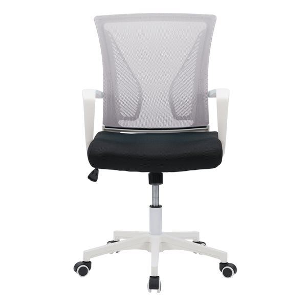Chaise de bureau ergonomique pivotante gris et blanc Workspace par CorLiving à hauteur réglable