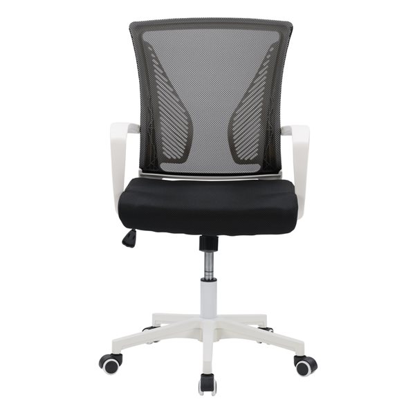 Chaise de bureau ergonomique pivotante noir et blanc Workspace par CorLiving à hauteur réglable