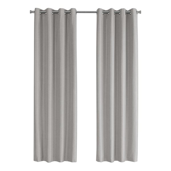 Panneau de rideau double occultant à isolation thermique par Monarch Specialties de 95 po en polyester argent
