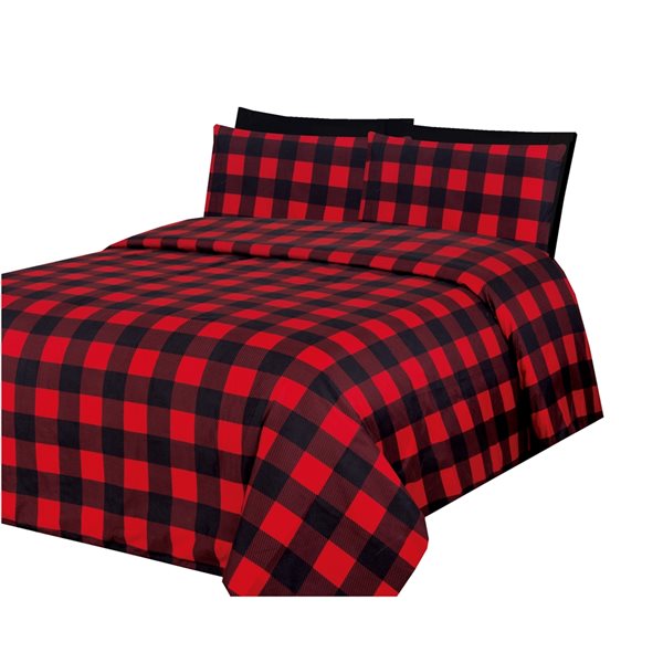 Marina Decoration Red and Black Queen Duvet Cover Set - 3-Piece
