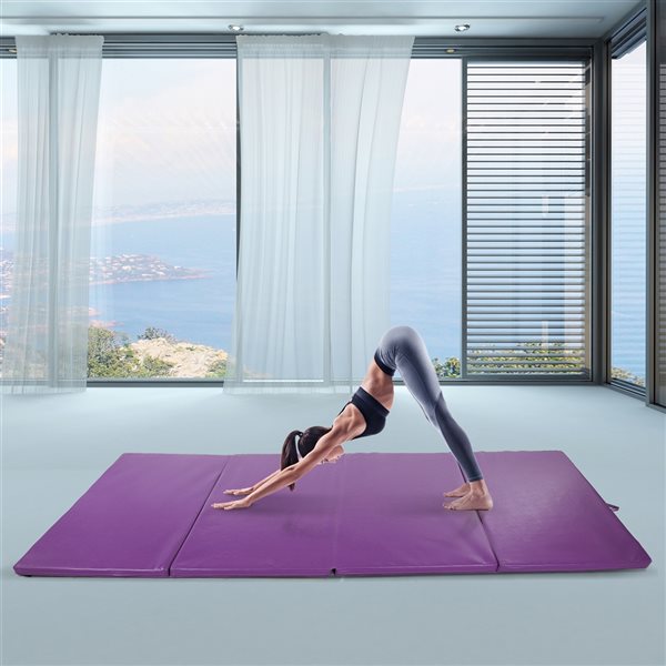 Soozier 115.25-in W x 45.25-in L Purple Foam Yoga Mat with