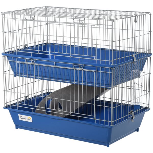 Pawhut 2.35-ft x 1.44-ft x 2.21-ft Blue Plastic and Metal Small Pet Crate