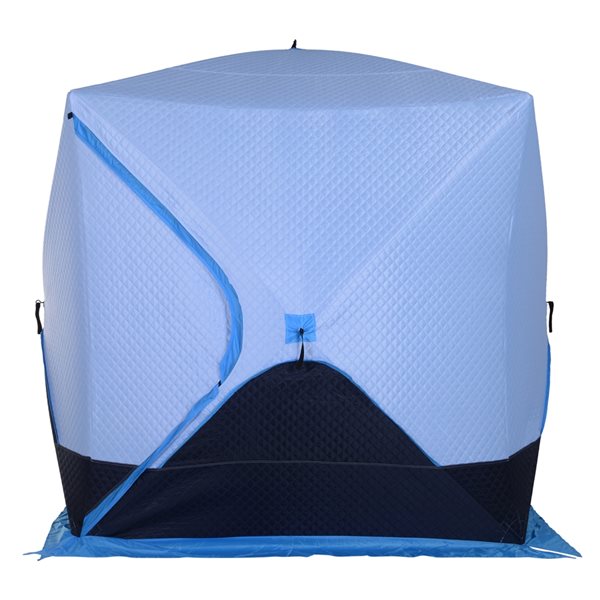 Outsunny Ice Fishing Shelter for 4, Pop up Ice Tent, Light Blue