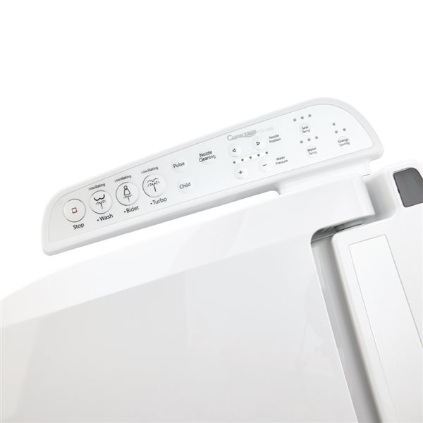Nightlight Oscillating Turbo Wash 2-Year Canadian Warranty/Made in Korea Warm Water Stainless Steel Self-Cleaning Nozzle NEW 2021 MODEL Clean Touch CT-1500 Bidet Toilet Seat Round Front SMALL