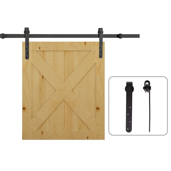 Homcom Black Steel Sliding Barn Door Hardware Kit B81 013 Réno Dépôt Steel Sliding Barn Door Hardware Kit, Homcom 6 Sliding Barn Door Hardware Kit White