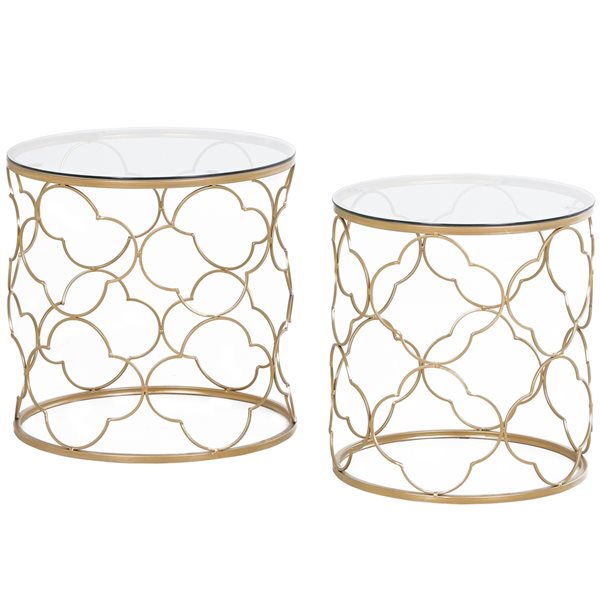 2Piece Gold Accent Table Set 833675 RénoDépôt