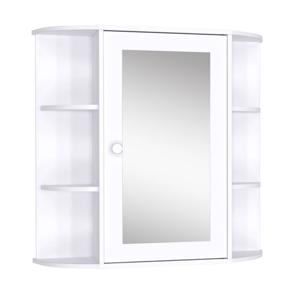 HomCom 25.98-in W x 24.8-in H x 6.69-in D White Bathroom Wall Cabinet