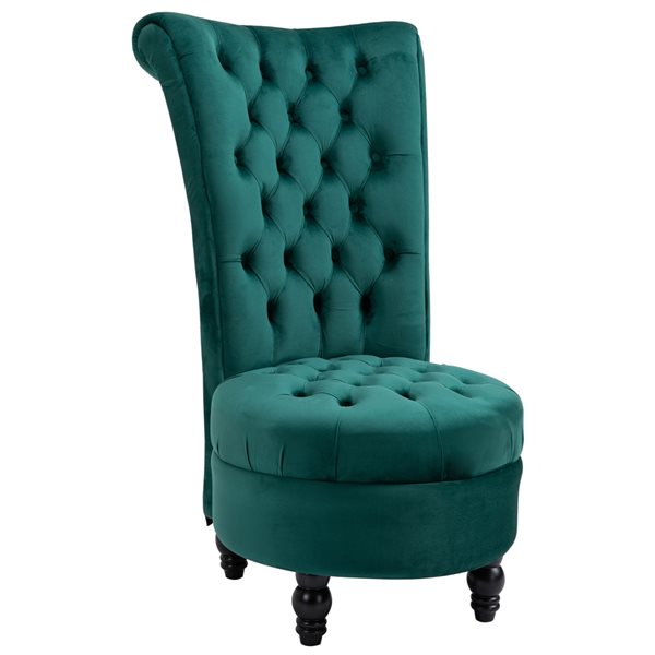 HOMCOM Button-Tufted Accent Chair with High Wing Back, Rounded