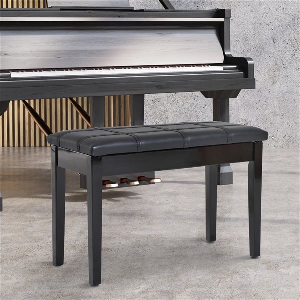 Banquette de piano Homcom noire en bois avec rangement