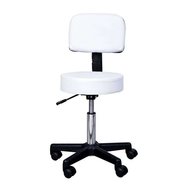 Chaise ajustable moderne HomCom en similicuir blanc