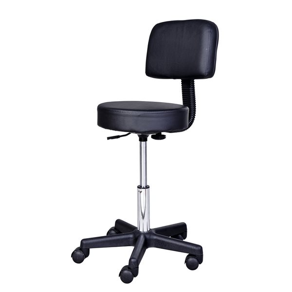 Chaise ajustable moderne HomCom en similicuir noir