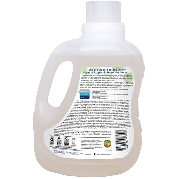 Ecos 148 L Hypoallergenic Lemongrass Laundry Detergent 2 Pack