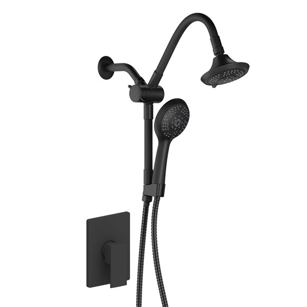 akuaplus® Lila Matte Black 1Handle Bathtub and Shower Faucet with