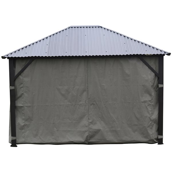 F. Corriveau International 12ft x 16ft Grey Plastic Gazebo Side
