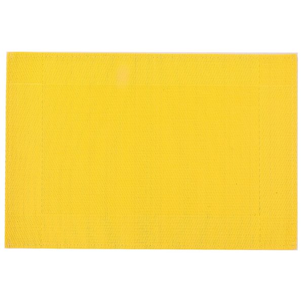 Napperons en plastique d'IH Casa Decor de 18 po x 12 po, jaune, lot de 12