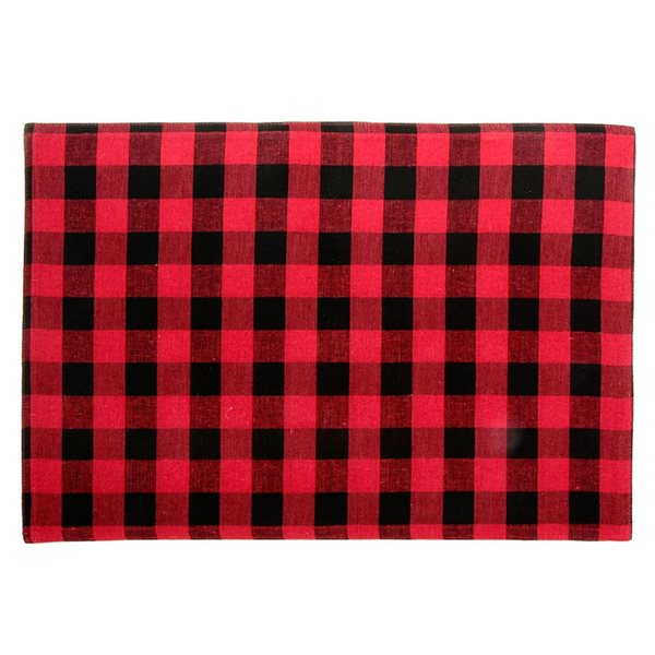 IH Casa Decor Red Buffalo 19-in x 13-in Cotton Placemats - Set of 12