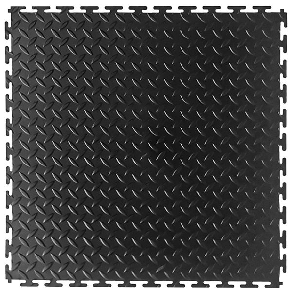 Rubber Floor Mat Diamond Plate 4 ft. x 5 ft. Garage Work Repair Shop Gym  Black