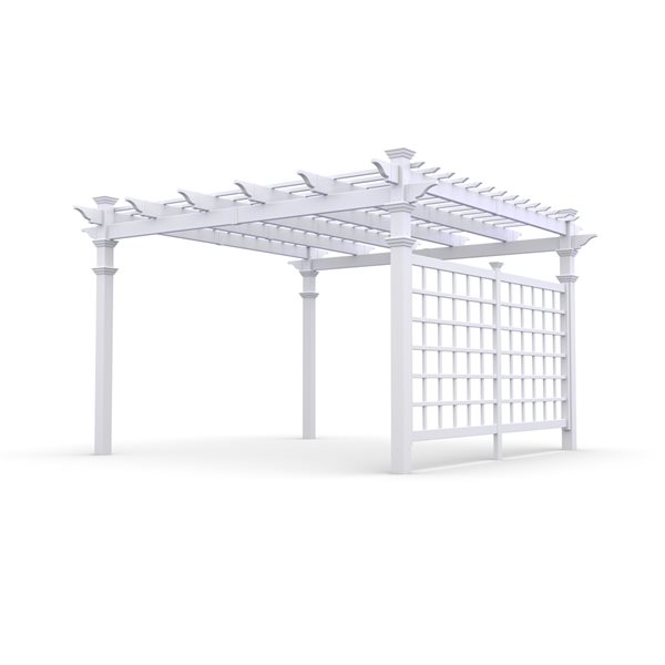 Vita Regency 12-ft x 12-ft White Vinyl Freestanding Pergola with ...