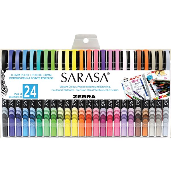 Zebra Sarasa Fineliner Pens Needle Point Medium Point 0.8 mm